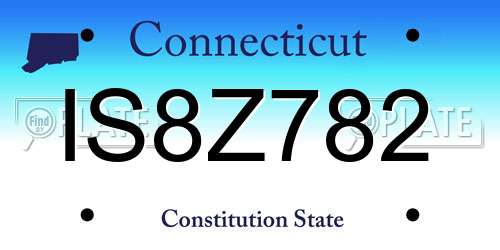 IS8Z782 Connecticut License Plate