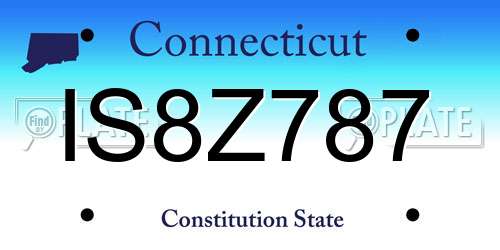 IS8Z787 Connecticut License Plate