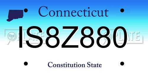 IS8Z880 Connecticut License Plate