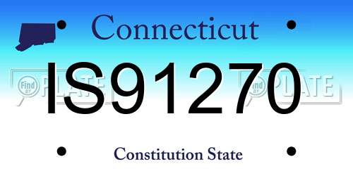 IS91270 Connecticut License Plate
