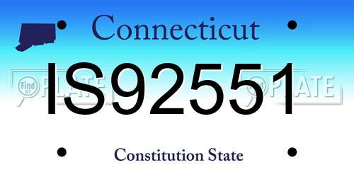 IS92551 Connecticut License Plate