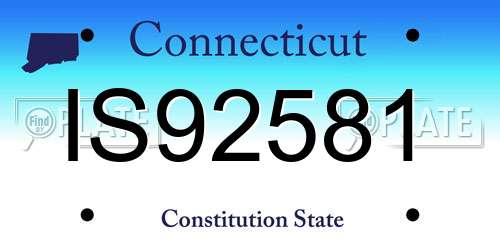 IS92581 Connecticut License Plate