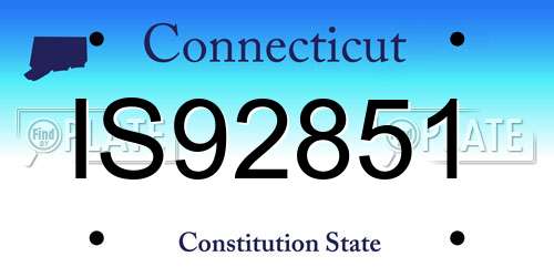 IS92851 Connecticut License Plate