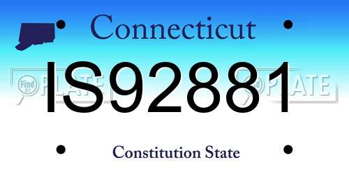 IS92881 Connecticut License Plate