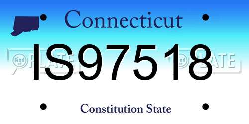 IS97518 Connecticut License Plate