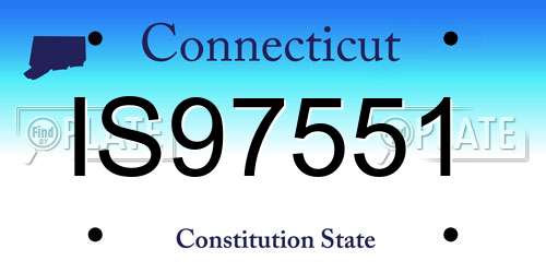 IS97551 Connecticut License Plate