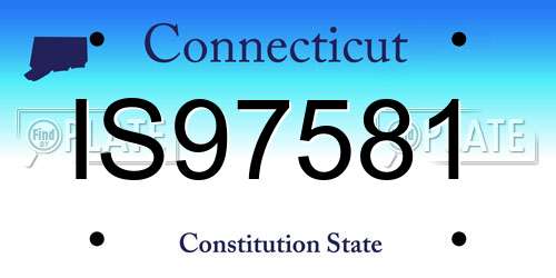 IS97581 Connecticut License Plate