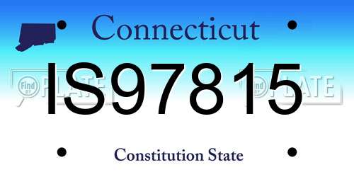 IS97815 Connecticut License Plate