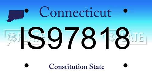 IS97818 Connecticut License Plate