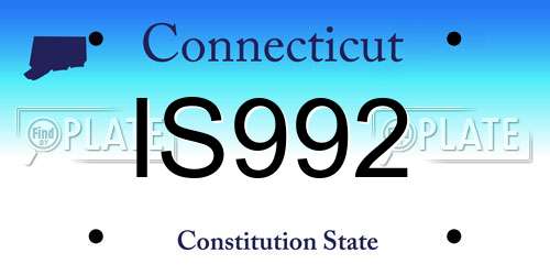 IS992 Connecticut License Plate