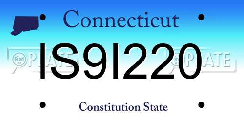 IS9I220 Connecticut License Plate