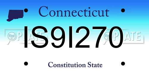 IS9I270 Connecticut License Plate