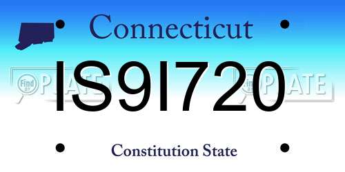 IS9I720 Connecticut License Plate