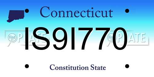 IS9I770 Connecticut License Plate