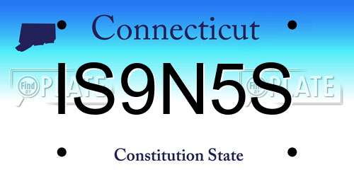IS9N5S Connecticut License Plate