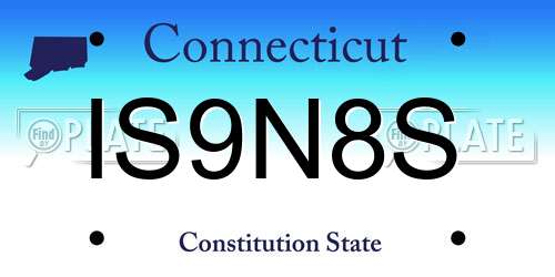 IS9N8S Connecticut License Plate