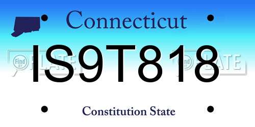 IS9T818 Connecticut License Plate