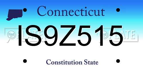 IS9Z515 Connecticut License Plate