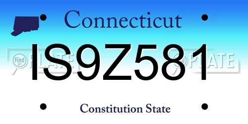 IS9Z581 Connecticut License Plate