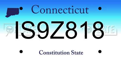 IS9Z818 Connecticut License Plate