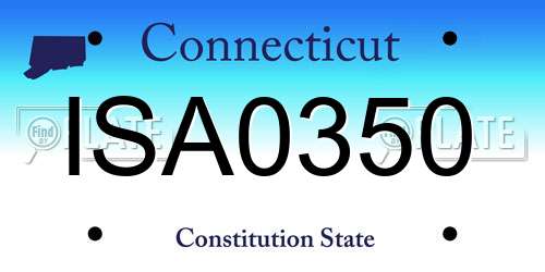 ISA0350 Connecticut License Plate