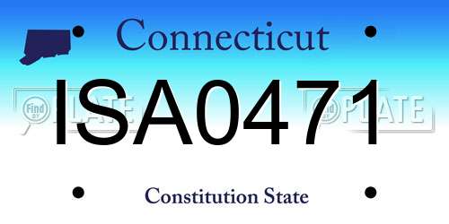 ISA0471 Connecticut License Plate