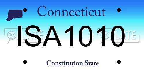 ISA1010 Connecticut License Plate