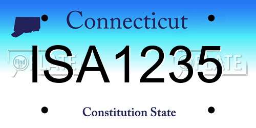 ISA1235 Connecticut License Plate