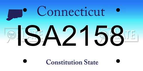 ISA2158 Connecticut License Plate