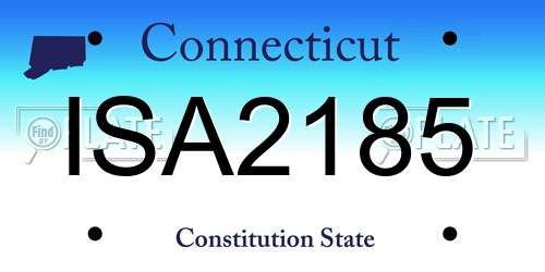 ISA2185 Connecticut License Plate