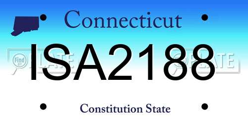 ISA2188 Connecticut License Plate