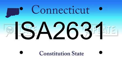 ISA2631 Connecticut License Plate