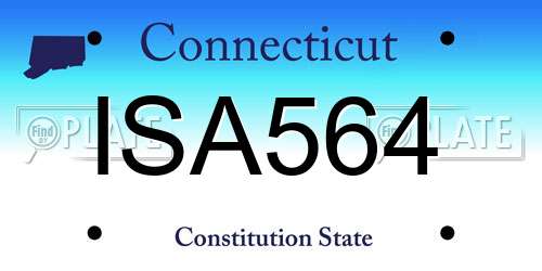 ISA564 Connecticut License Plate