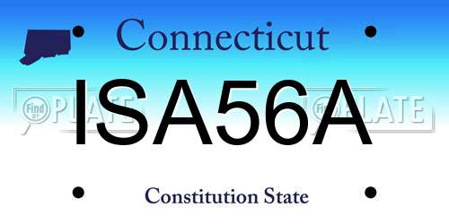 ISA56A Connecticut License Plate