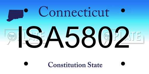 ISA5802 Connecticut License Plate