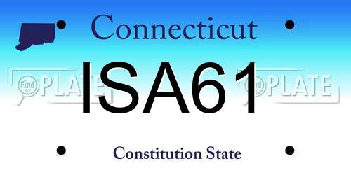 ISA61 Connecticut License Plate