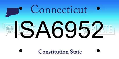ISA6952 Connecticut License Plate