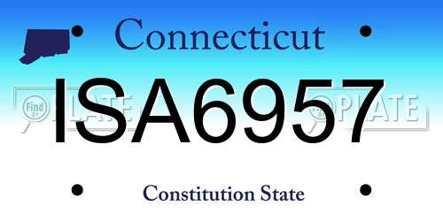 ISA6957 Connecticut License Plate