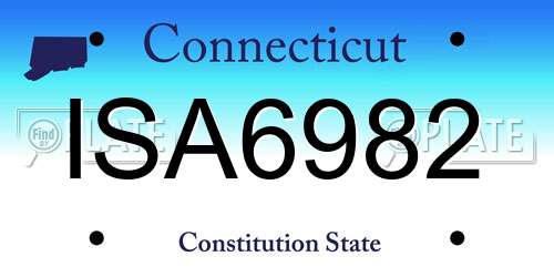 ISA6982 Connecticut License Plate