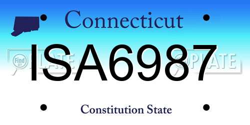 ISA6987 Connecticut License Plate