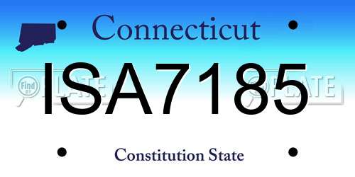 ISA7185 Connecticut License Plate