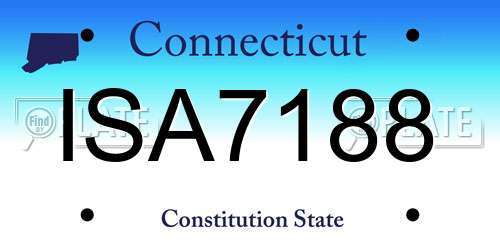 ISA7188 Connecticut License Plate