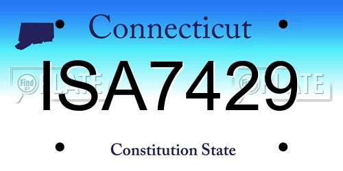 ISA7429 Connecticut License Plate