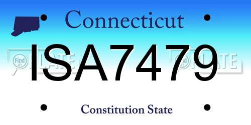 ISA7479 Connecticut License Plate