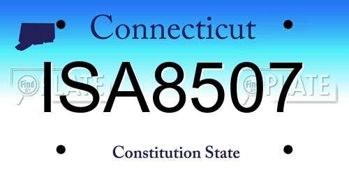ISA8507 Connecticut License Plate