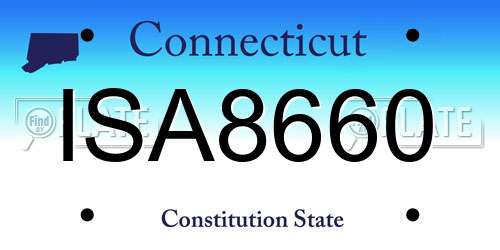 ISA8660 Connecticut License Plate