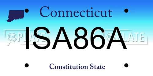ISA86A Connecticut License Plate