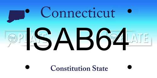 ISAB64 Connecticut License Plate