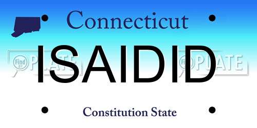 ISAIDID Connecticut License Plate