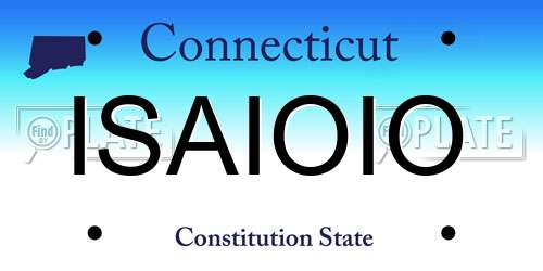 ISAIOIO Connecticut License Plate